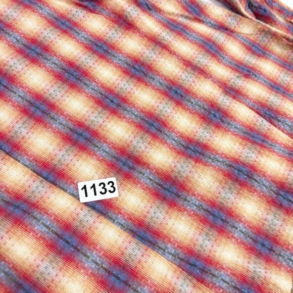 Rough Stock Shirt Mens XL Red Blue Plaid Panhandle ong-Sleeve Button-Down Casual - Picture 9 of 9